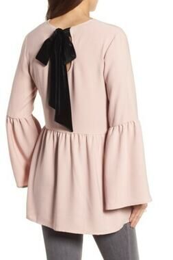 Halogen Tied Bow Back Tunic Top